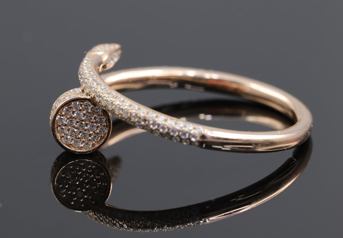 Nail Wrap Round Cut Moissanite Wedding Band