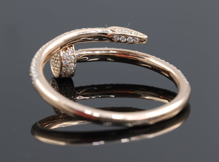 Nail Wrap Round Cut Moissanite Wedding Band