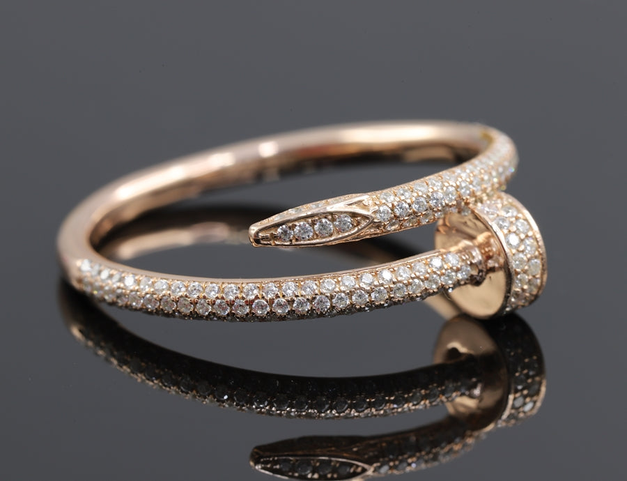 Nail Wrap Round Cut Moissanite Wedding Band