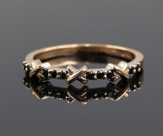 XO Half Eternity Black Moissanite Diamond Wedding Band