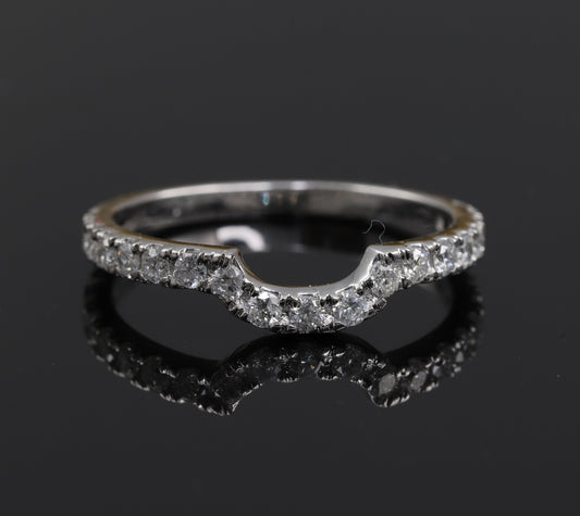 Curved Half Eternity Moissanite Diamond Wedding Band
