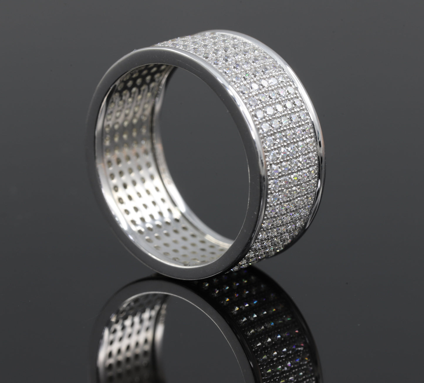 Round Moissanite Diamond Men's Wedding Band