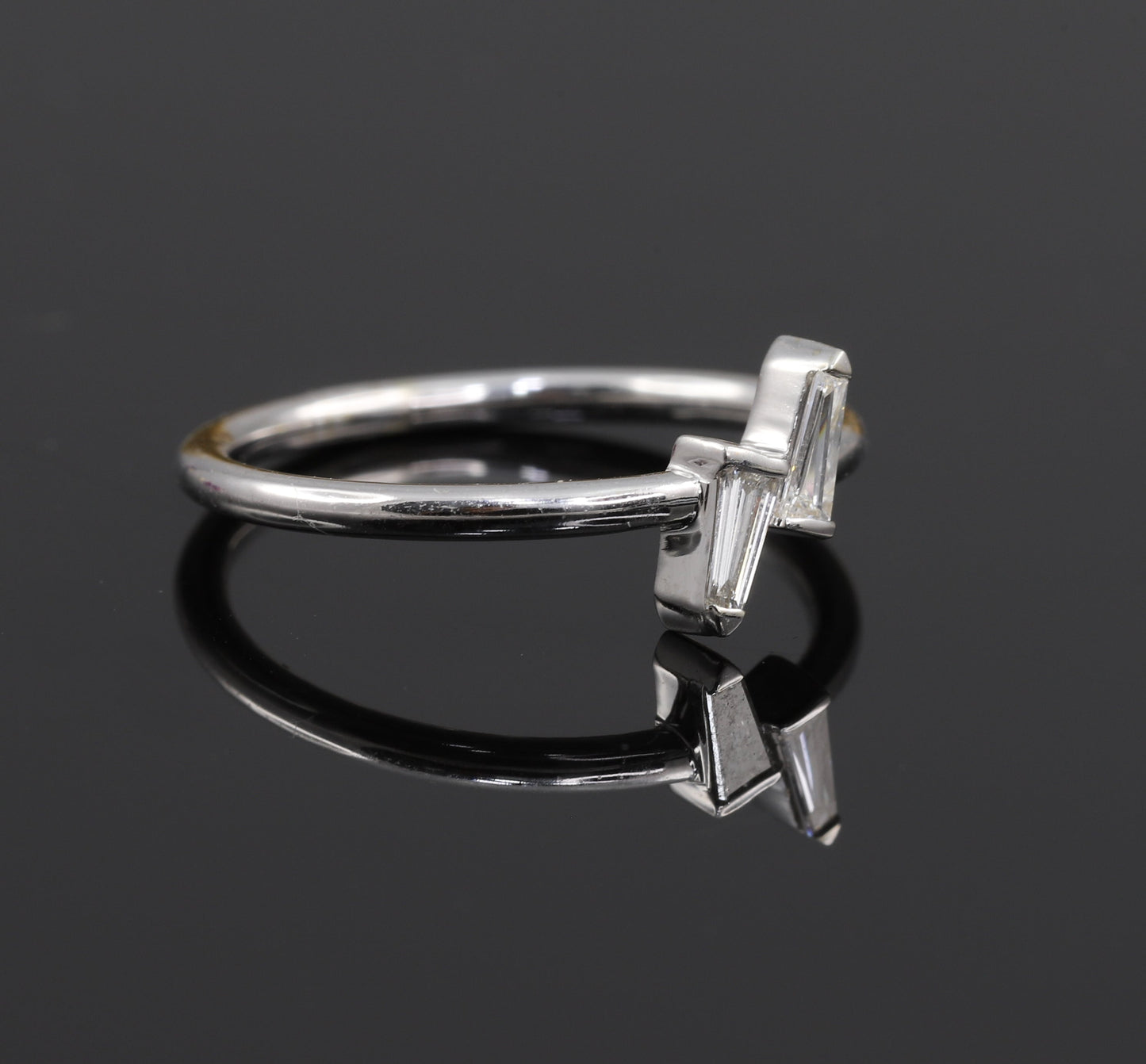 Two Stone Tapered Baguette Moissanite Wedding Band