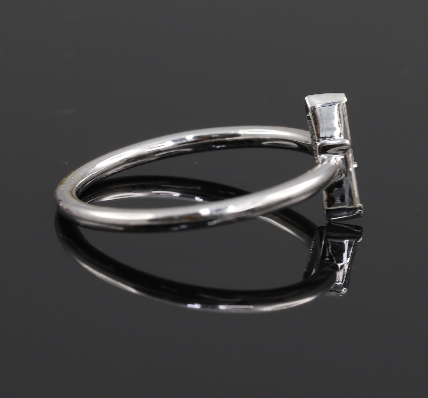 Two Stone Tapered Baguette Moissanite Wedding Band