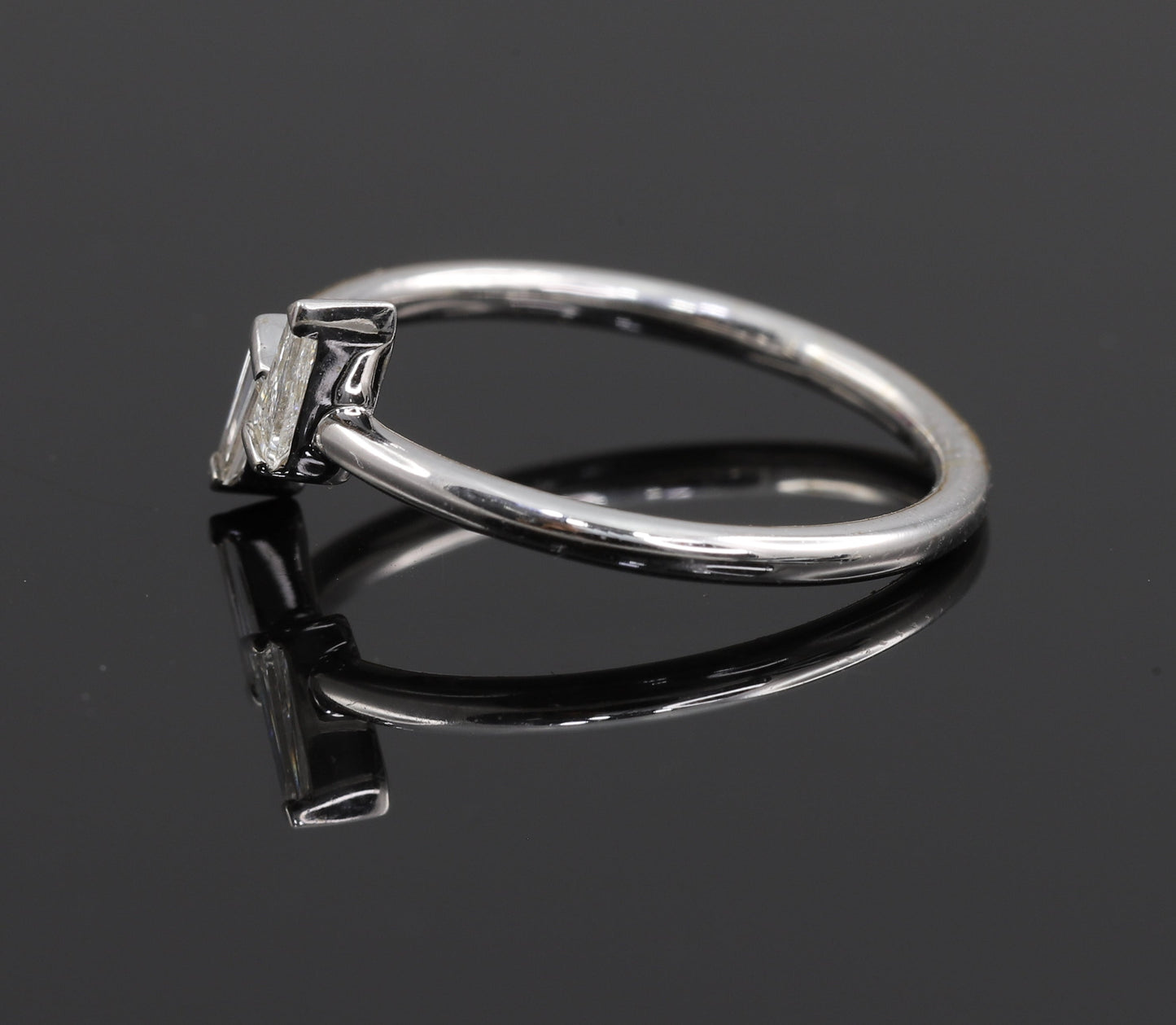 Two Stone Tapered Baguette Moissanite Wedding Band