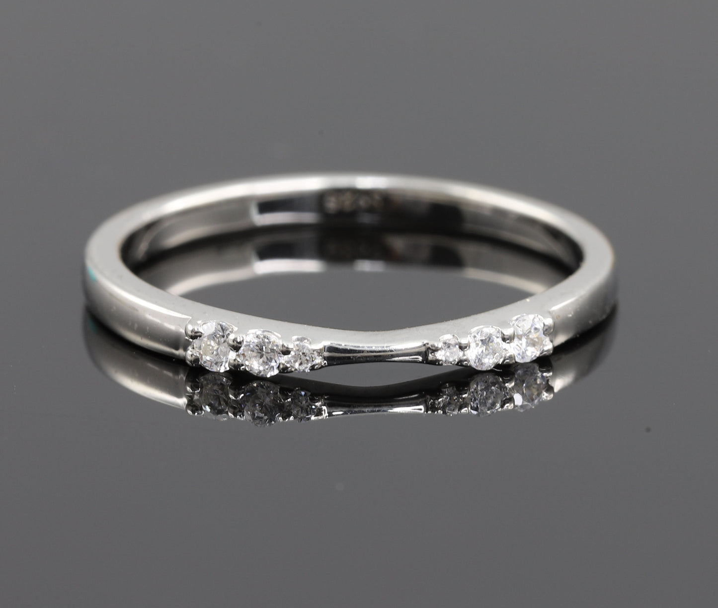 Six Stone Minimalist Moissanite Eternity Band