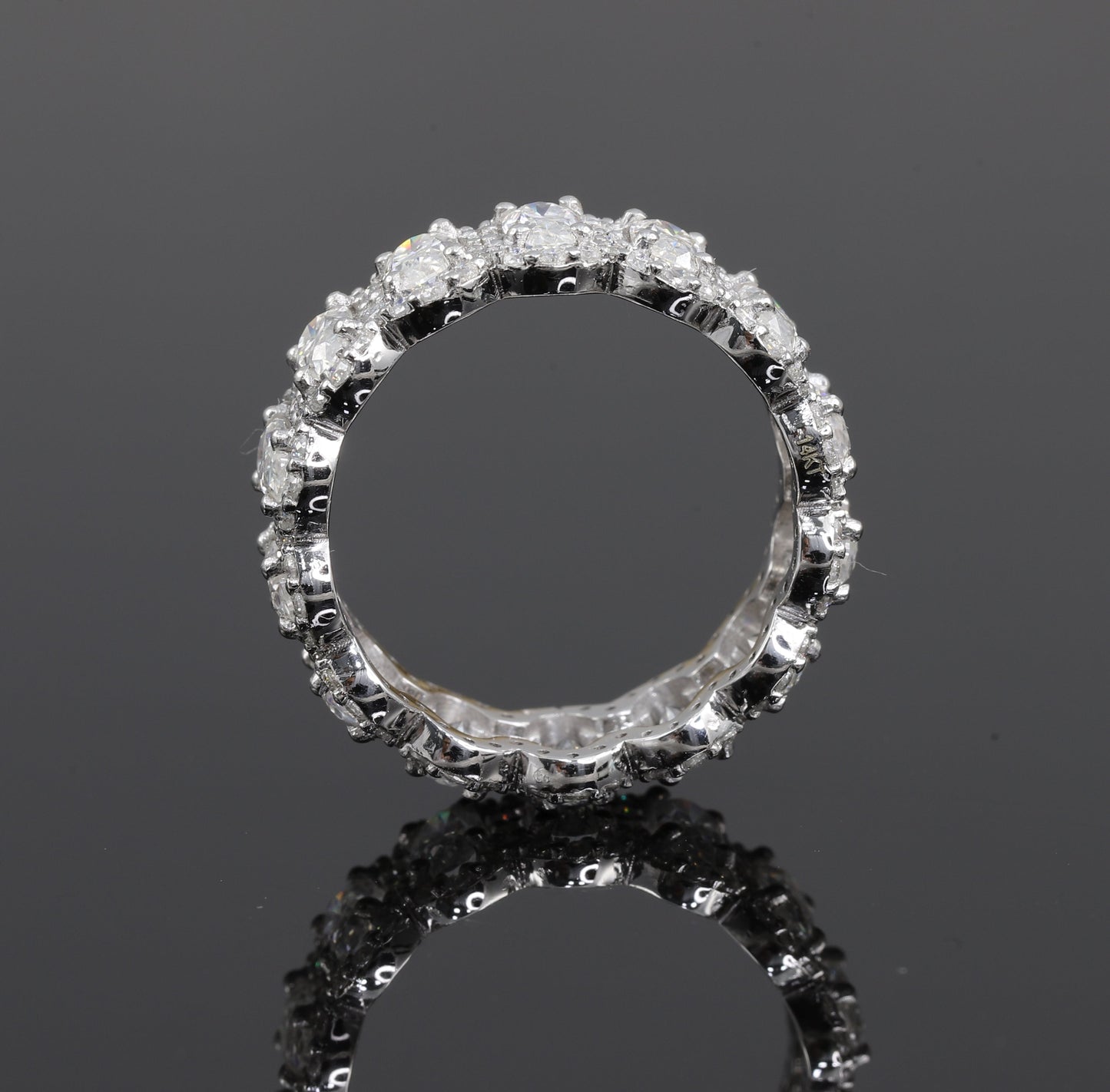 Full Eternity Oval Halo Moissanite Wedding Band