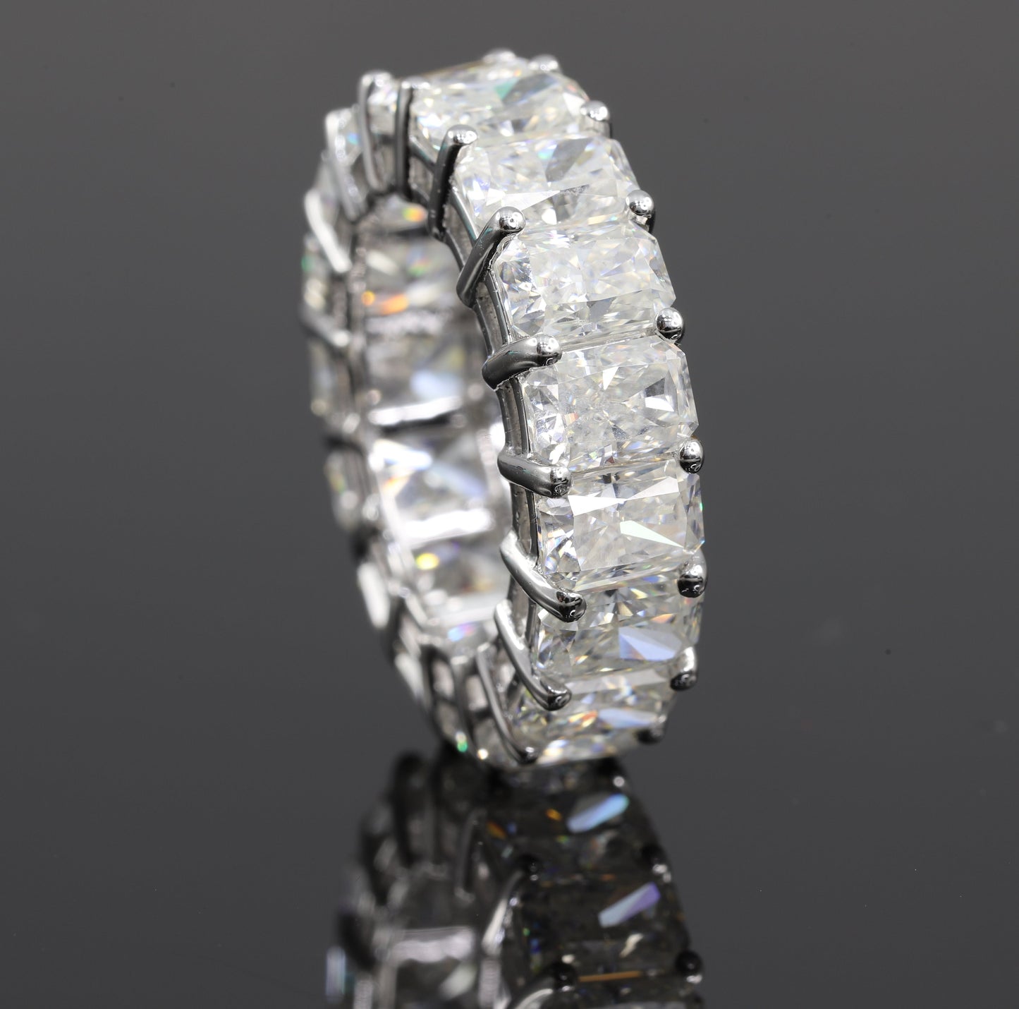 Radiant Cut Full Eternity Moissanite 14K Gold Band