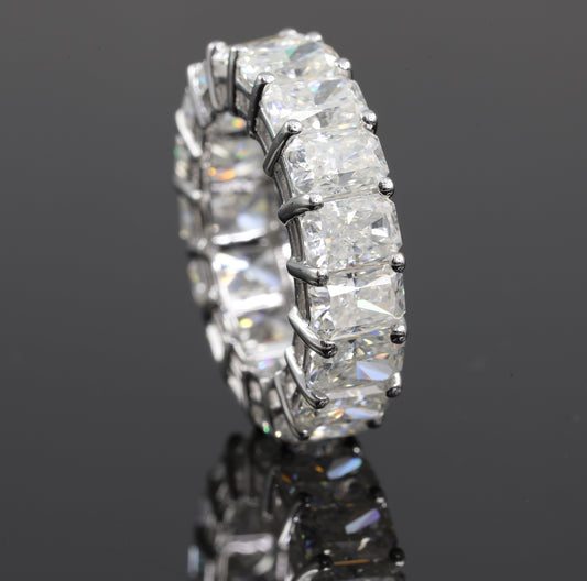 Radiant Cut Full Eternity Moissanite 14K Gold Band