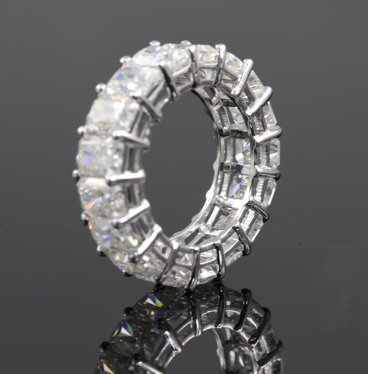 Radiant Cut Full Eternity Moissanite 14K Gold Band