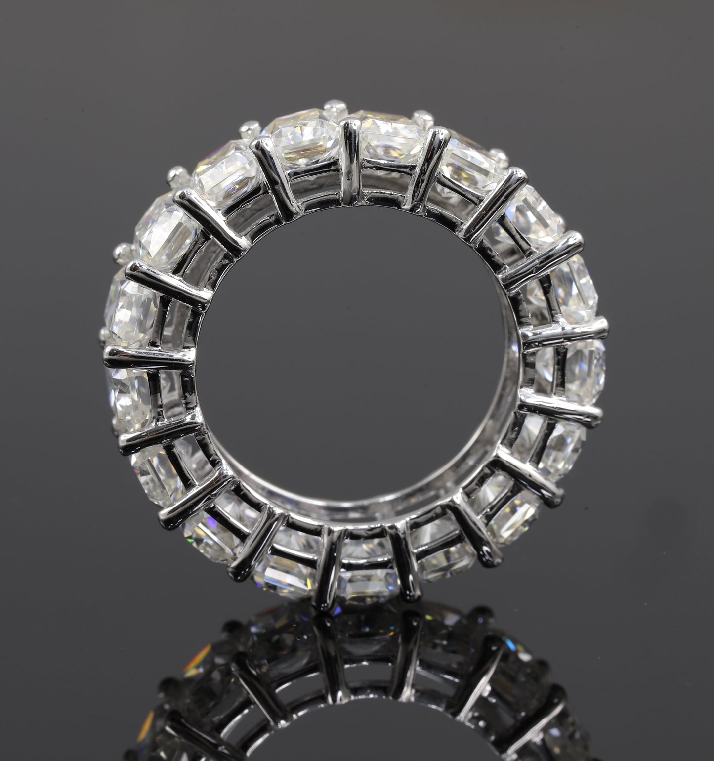 Radiant Cut Full Eternity Moissanite 14K Gold Band