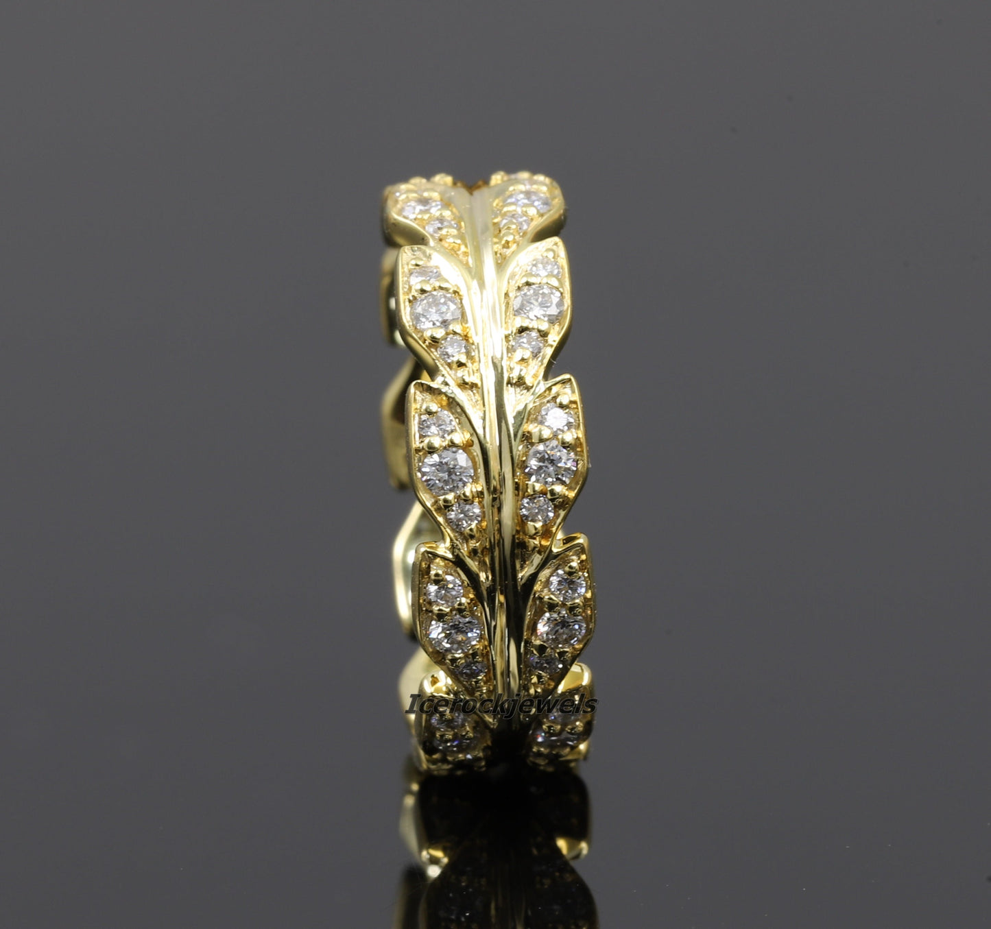 Leaf Inspired Moissanite Wedding Band