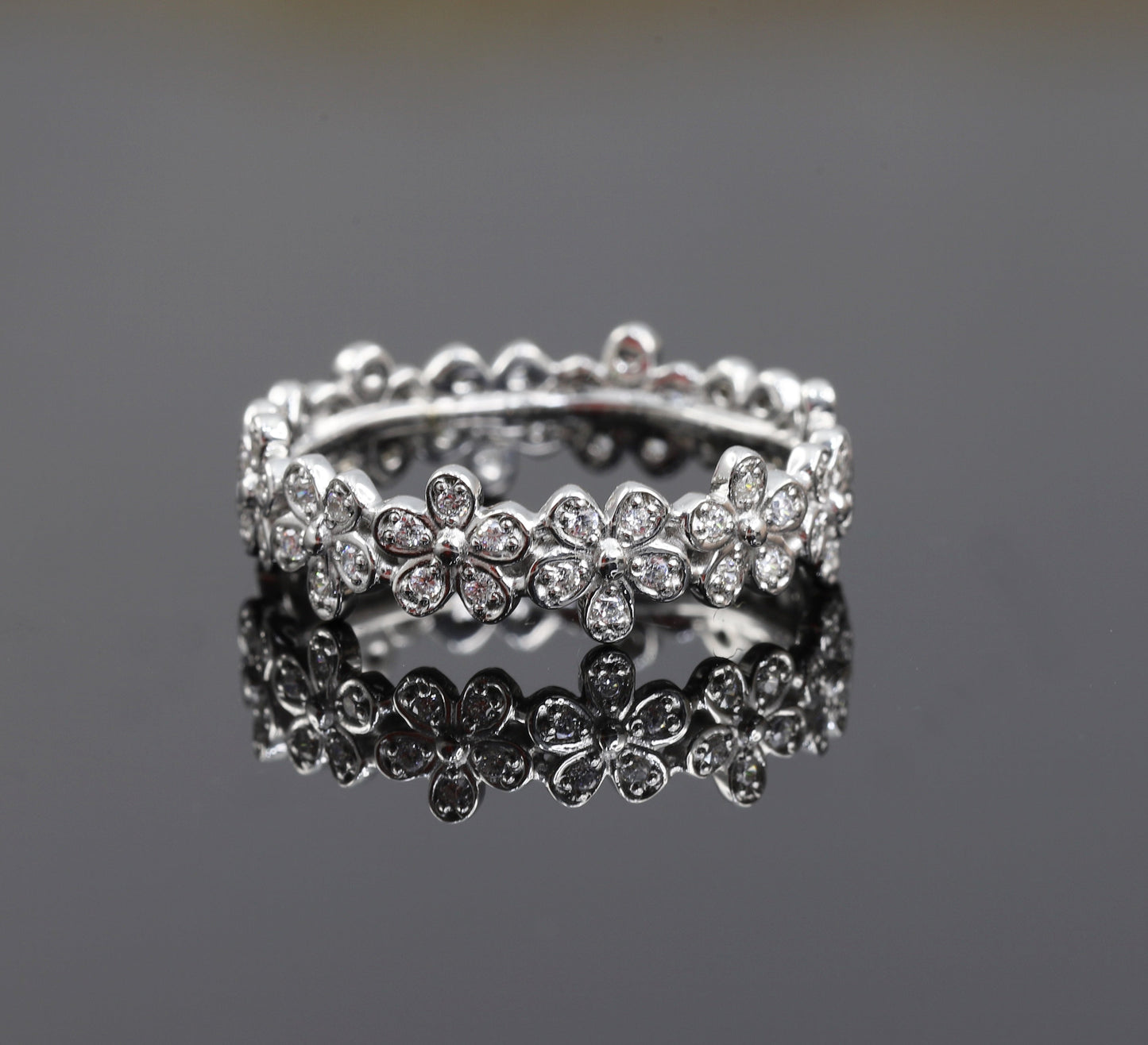 Flower Inspired Diamond Wedding Band