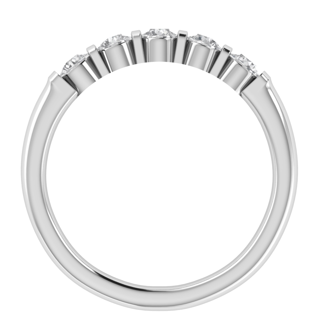 Five Stone Round Cut Moissanite Wedding Band