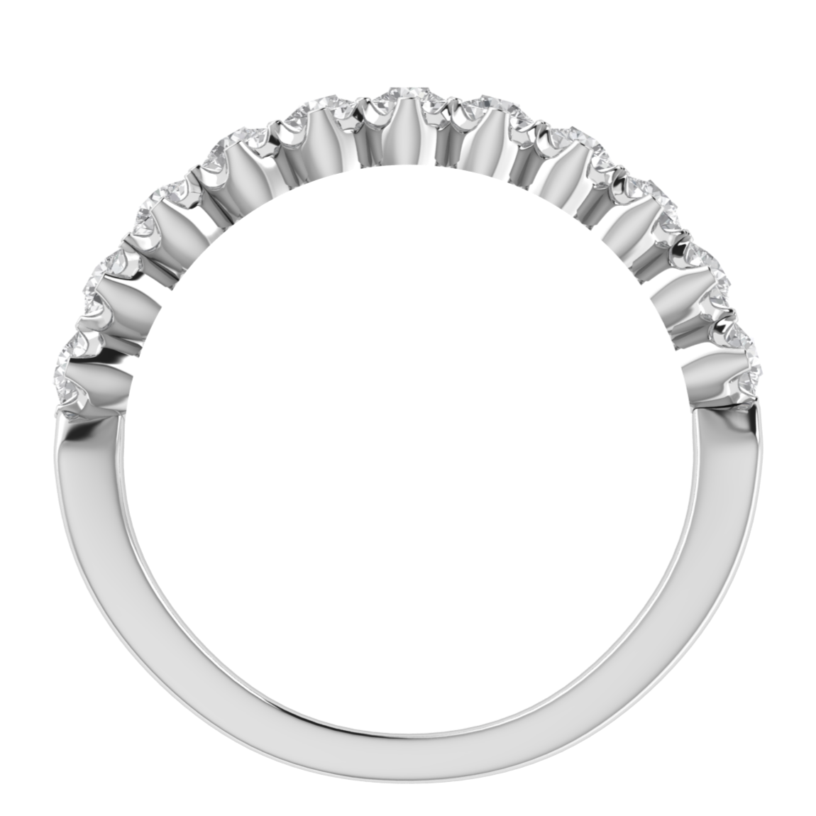 Lab Grown Diamond Half Eternity 14K White Gold Wedding Band