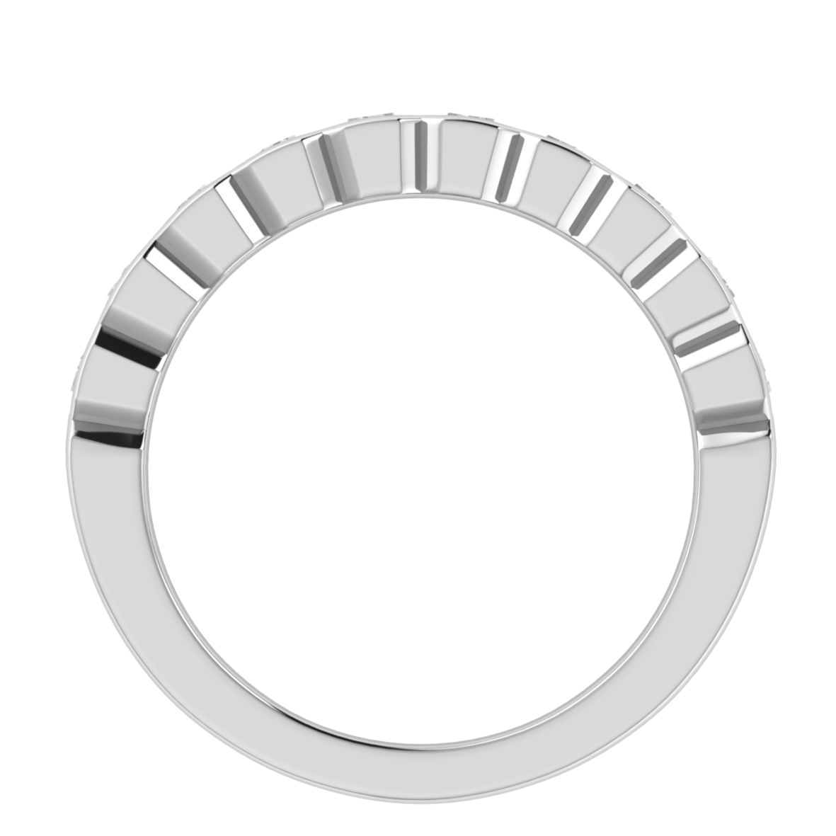 Vintage Channel Set Half Eternity Round Cut Moissanite Wedding Ring