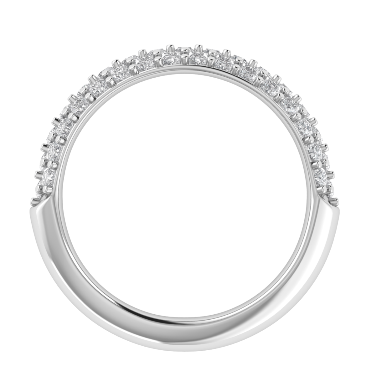 Lab Grown Diamond Half Eternity 14K White Gold Wedding Band