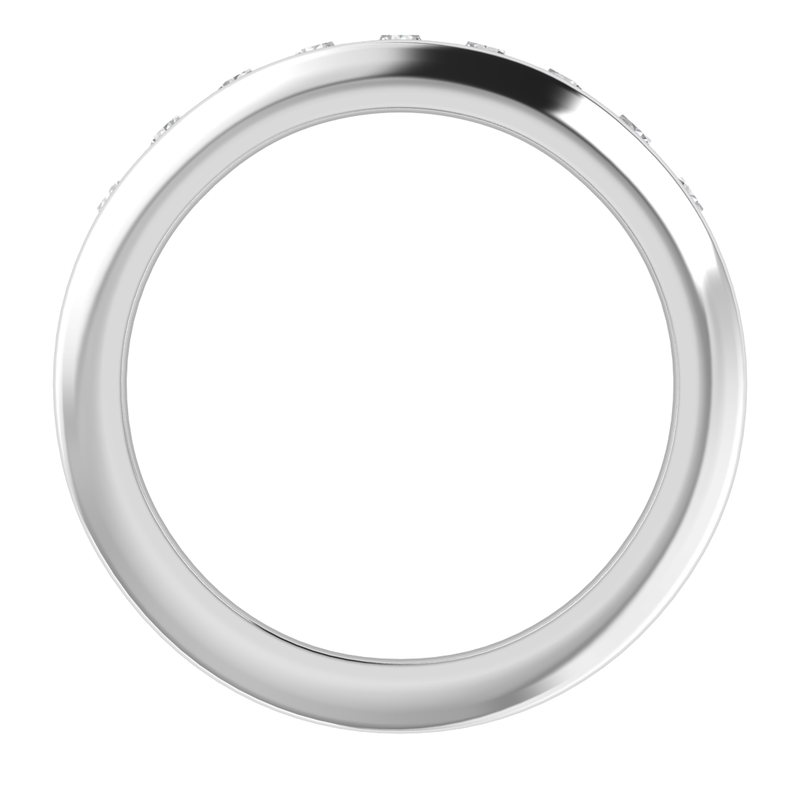 Half Eternity Channel Set Round Cut Moissanite Wedding Band