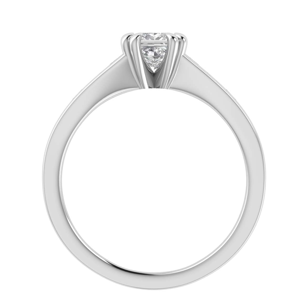 Princess Colorless Moissanite Diamond Engagement 14K White Gold Ring