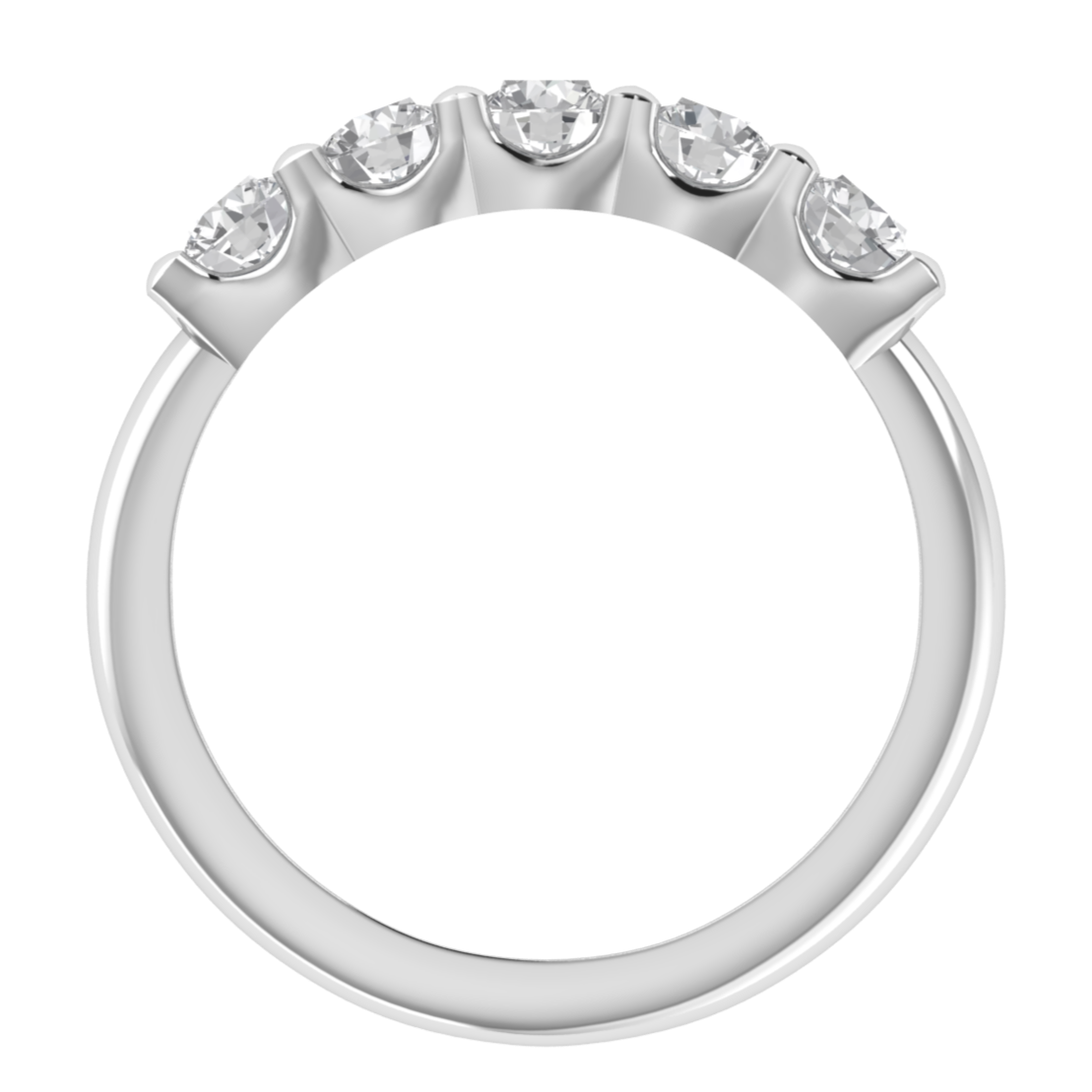 Five Stone Round Cut Moissanite Wedding Ring