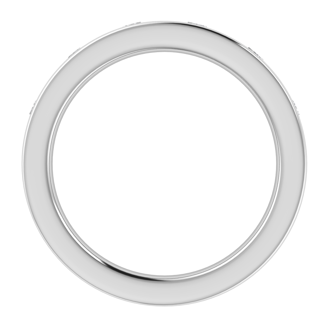 Half Eternity Moissanite Engagement 14K White Gold Band