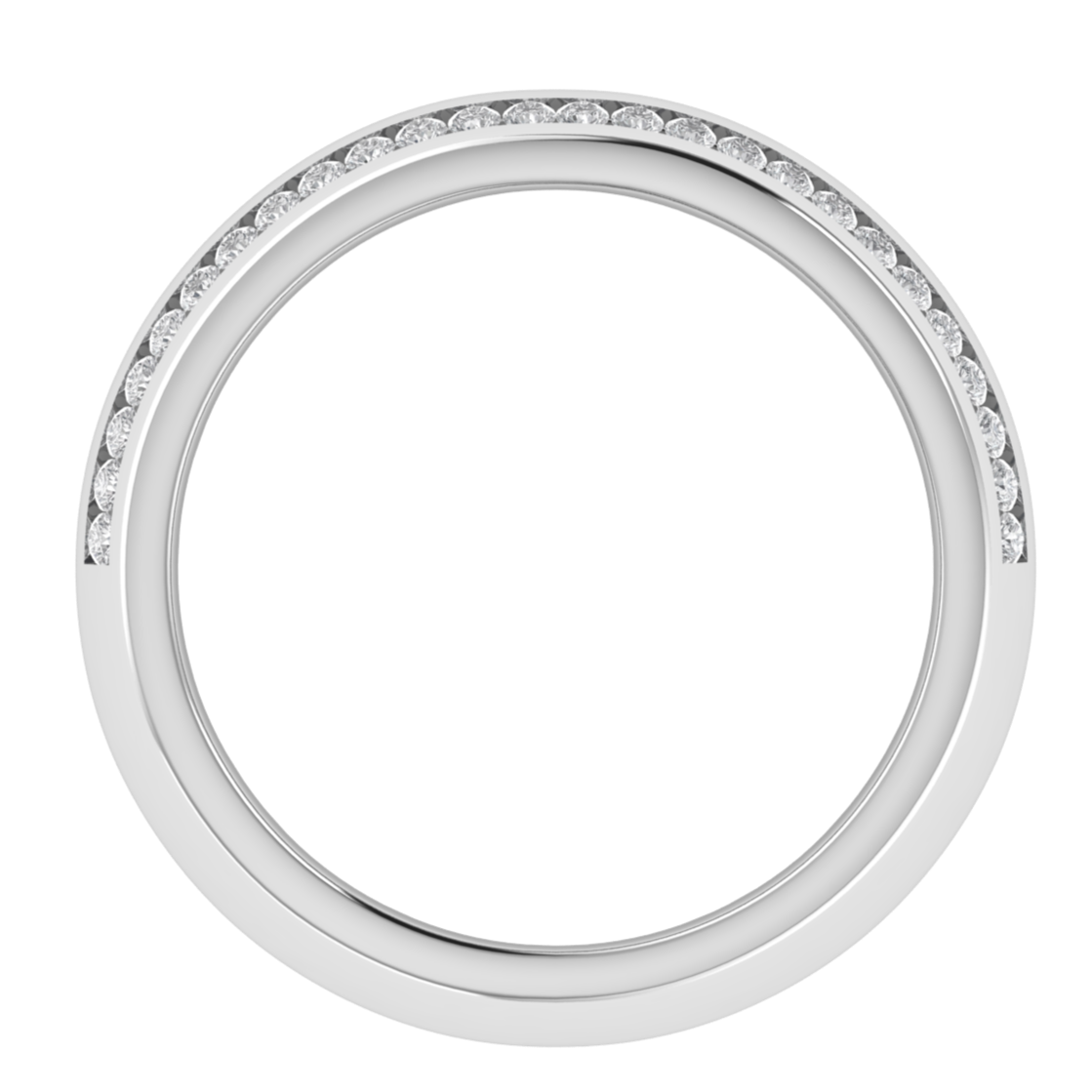 Half Eternity Channel Set Round Cut Moissanite Men's Band