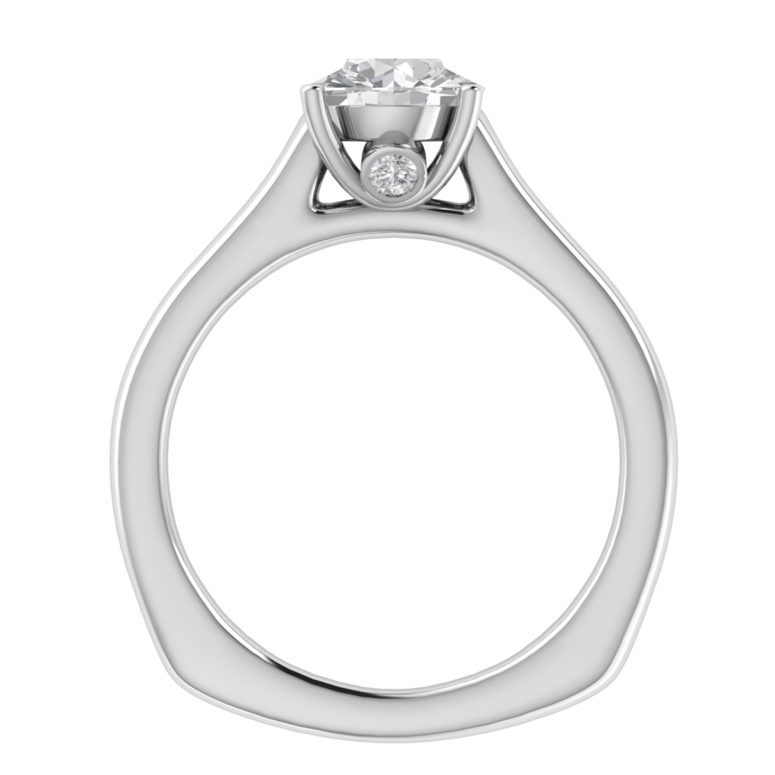 Solitaire Round Cut Moissanite Engagement Ring