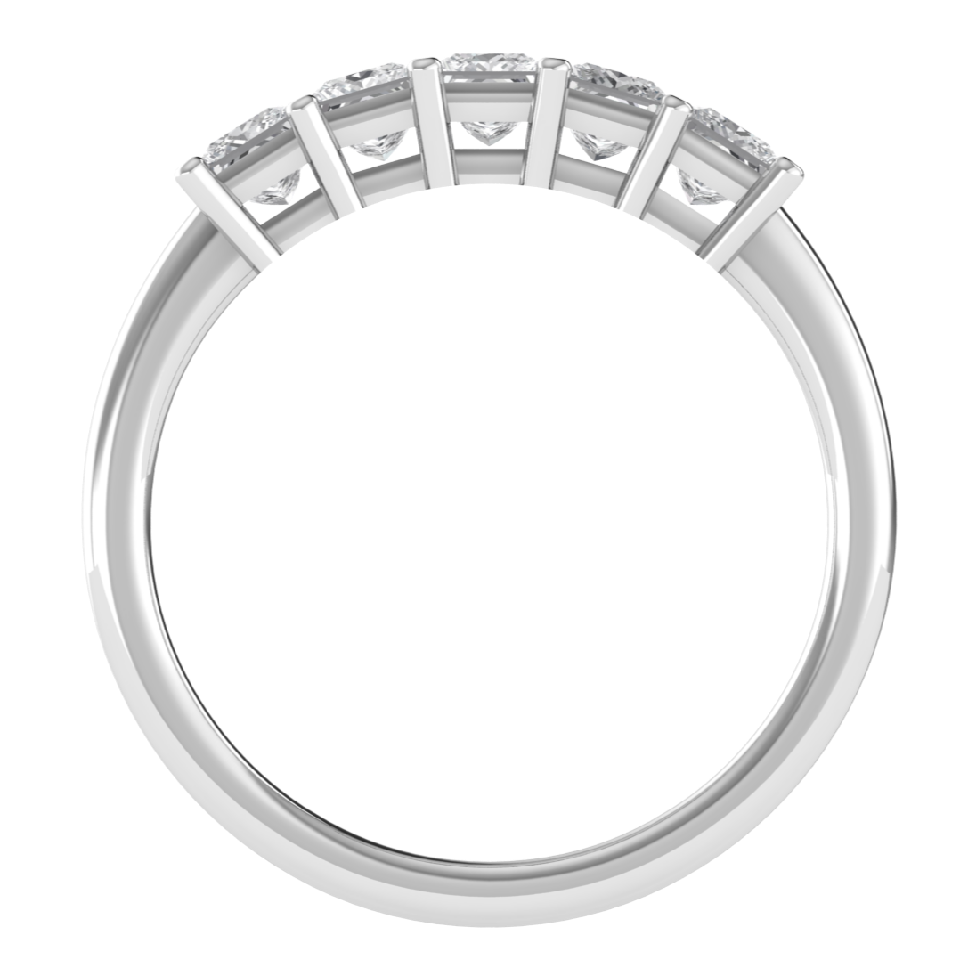 Princess Cut Five Stone Moissanite Wedding Ring