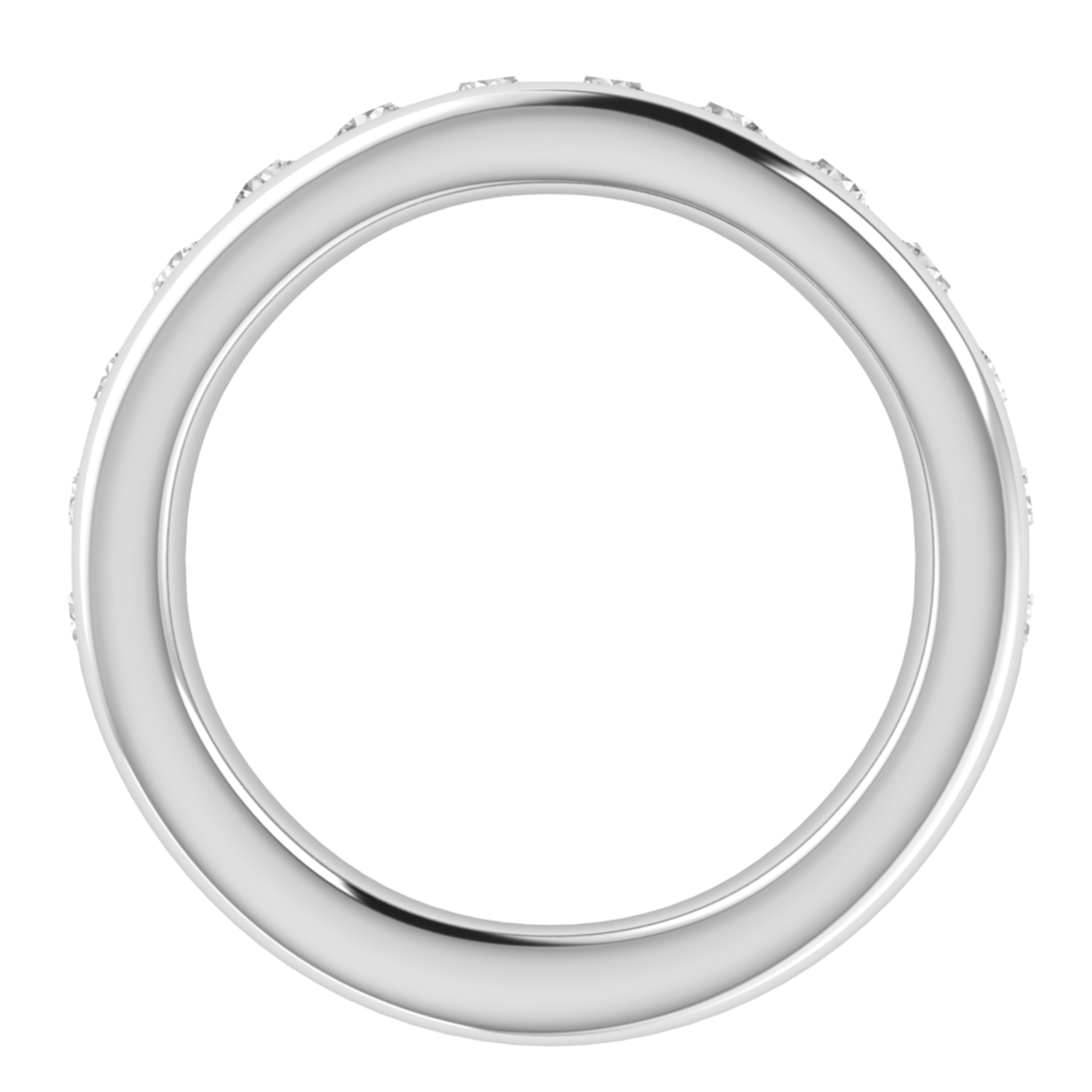 Round Lab Grown Diamond 14K White Gold Wedding Ring