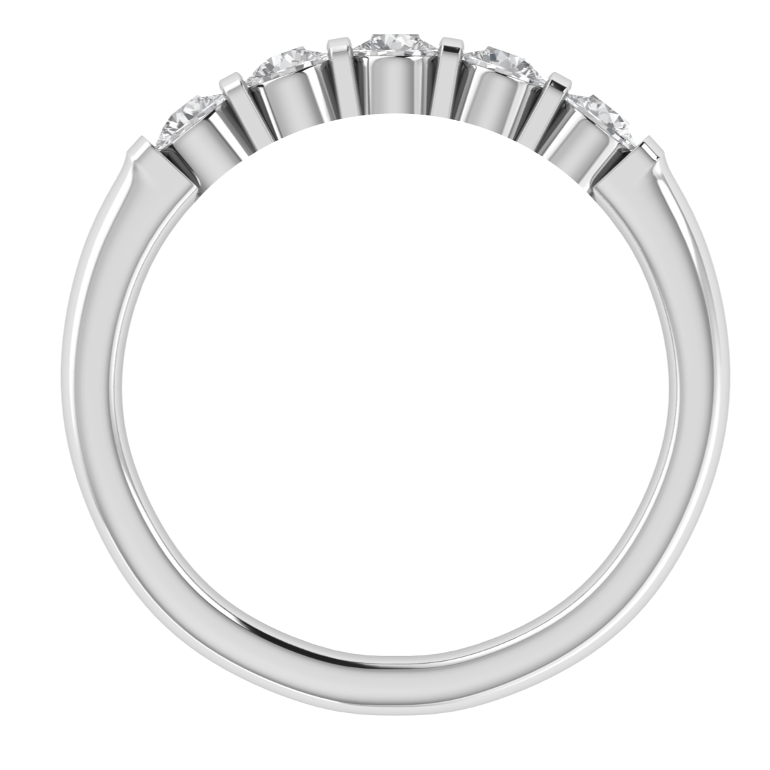 Lab Grown Diamond Bar Setting 14K White Gold Wedding Band