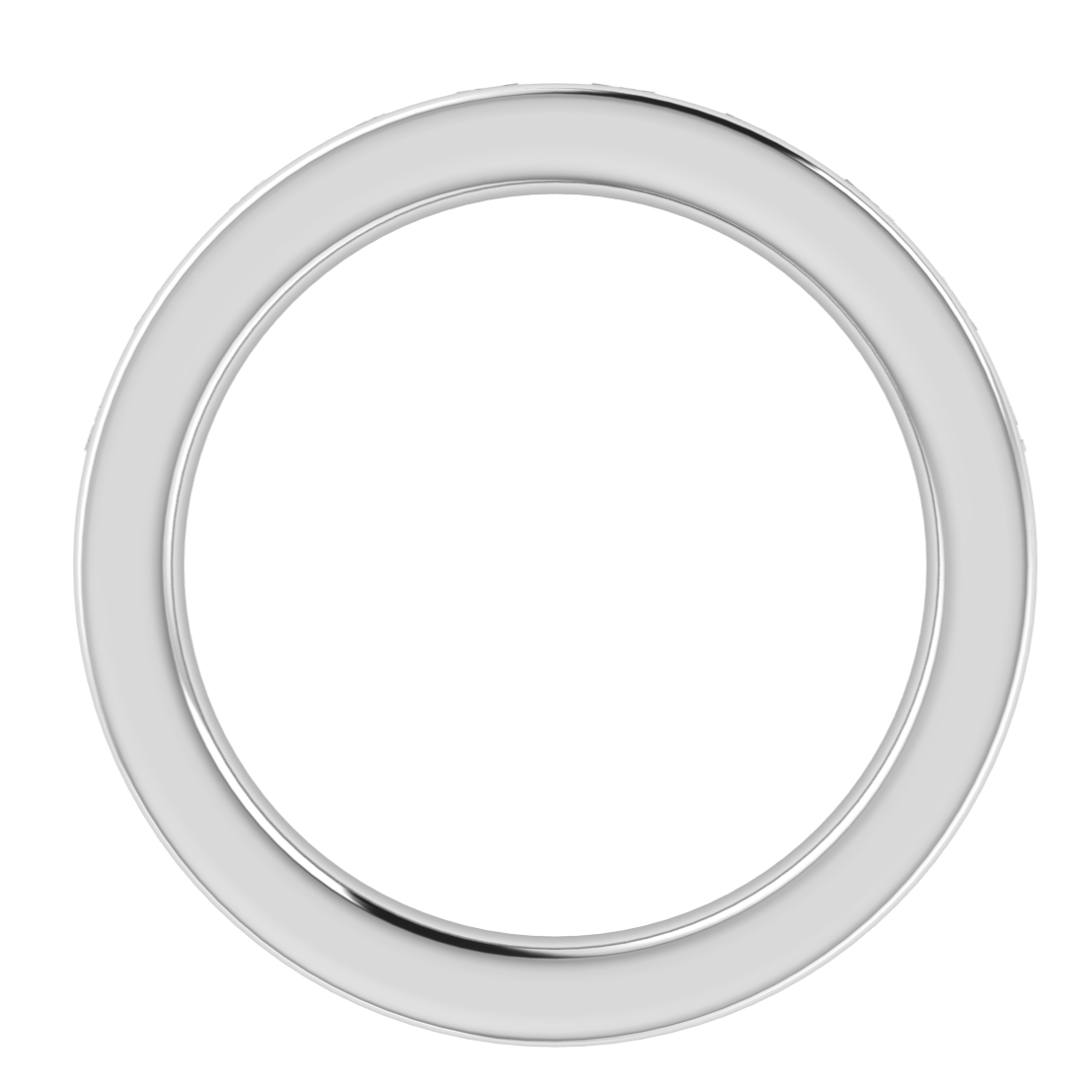 Round Cut Lab Grown Diamond Channel Set 14K Gold Band