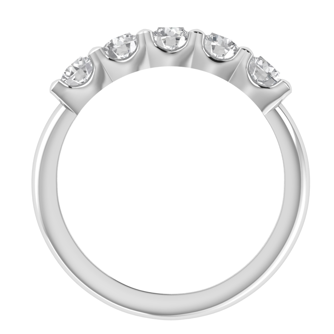 Lab Grown Diamond Five Stone 14K White Gold Wedding Ring