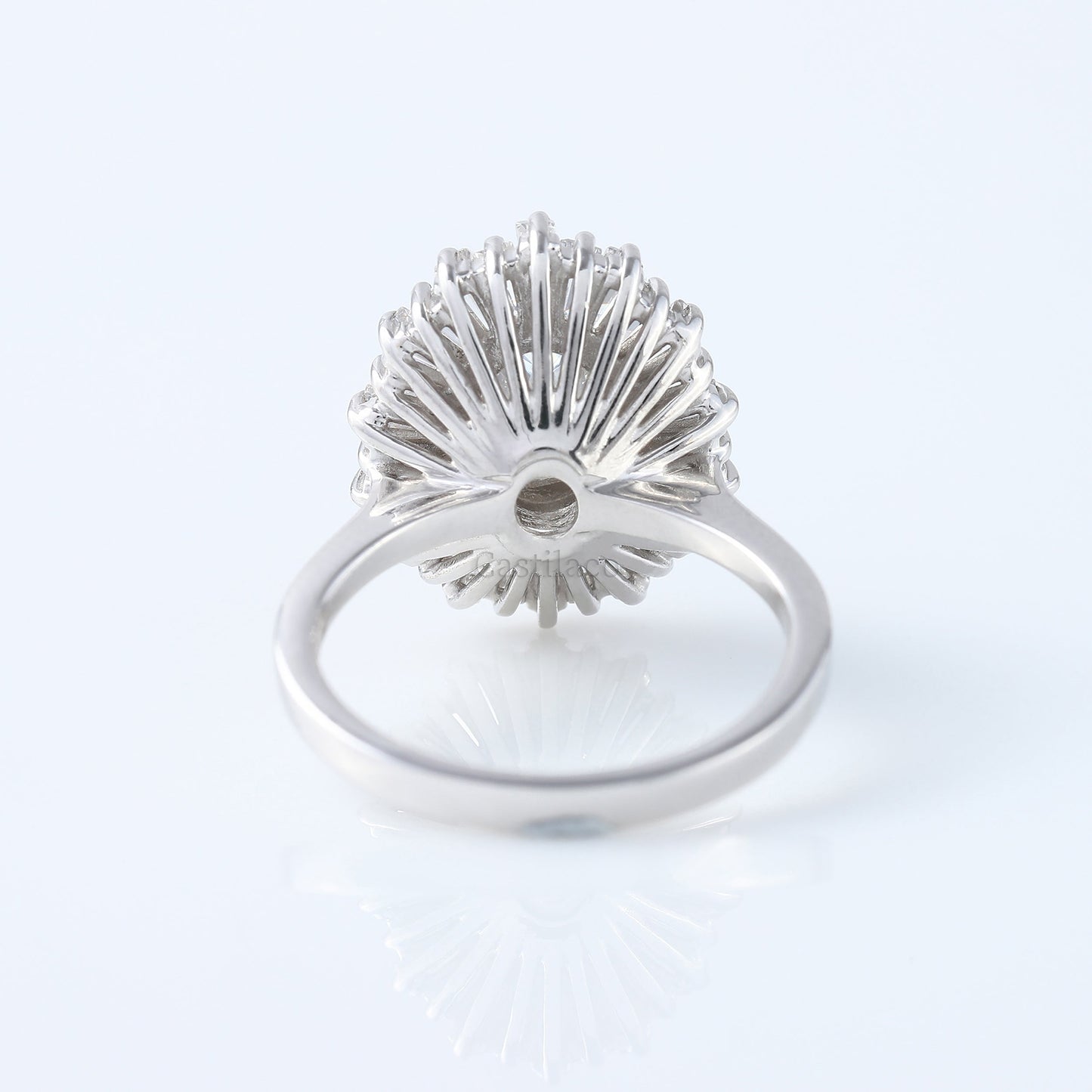 Estate 2.00 Carat Moissanite Oval-Cut Diamond Ballerina Ring