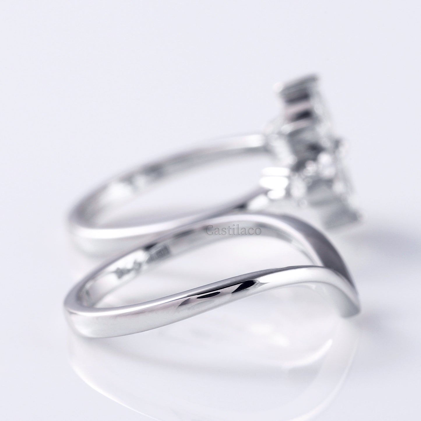 Marquise Moissanite Star Shape Diamond Engagement Ring Set