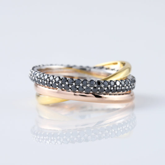 Black Moissanite Diamond Russian Band
