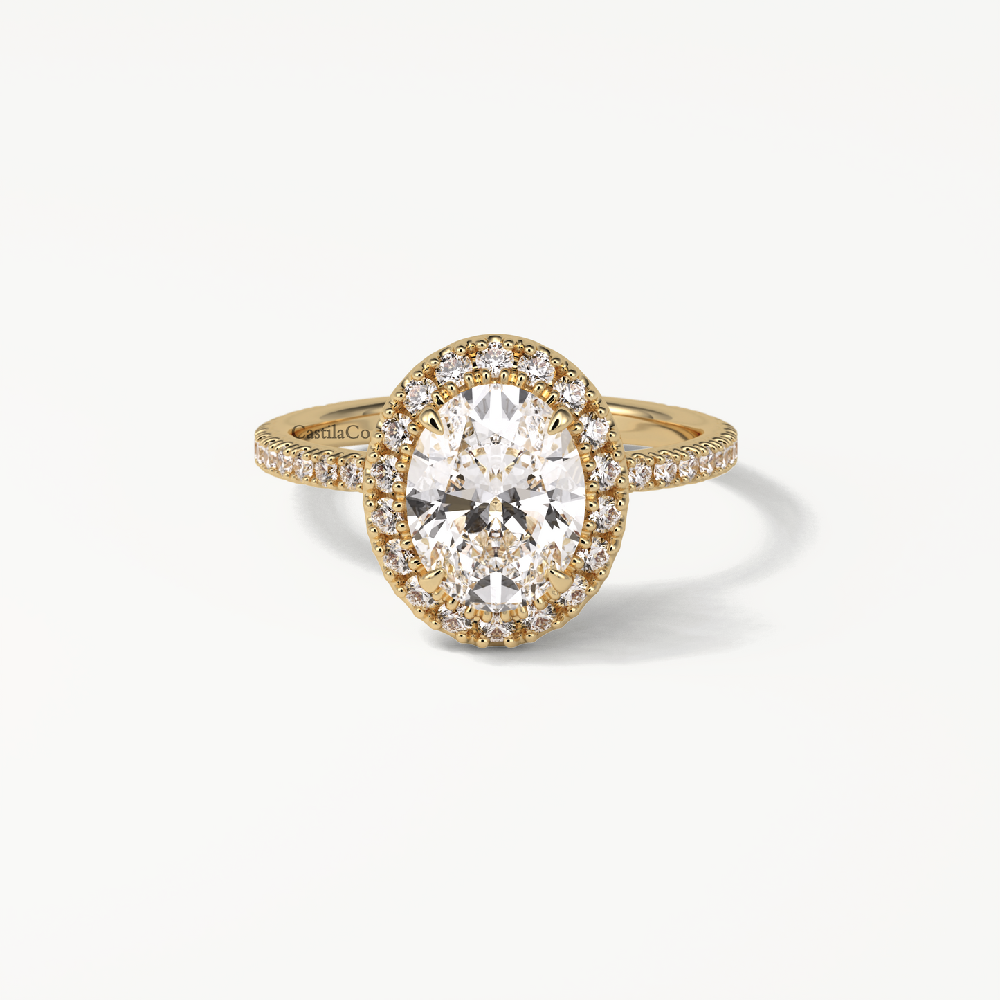 GIA Certified Oval Cut Lab Grown Diamond Engagement 14K Yellow Gold Ring