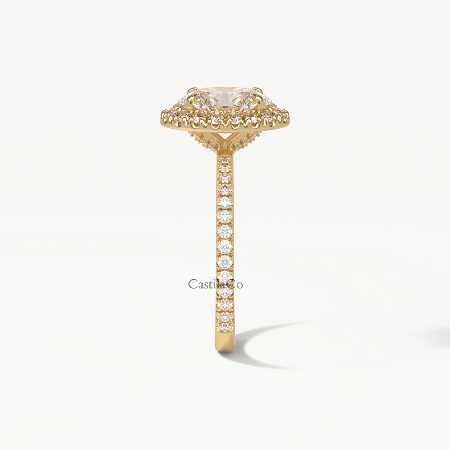 GIA Certified Oval Cut Lab Grown Diamond Engagement 14K Yellow Gold Ring