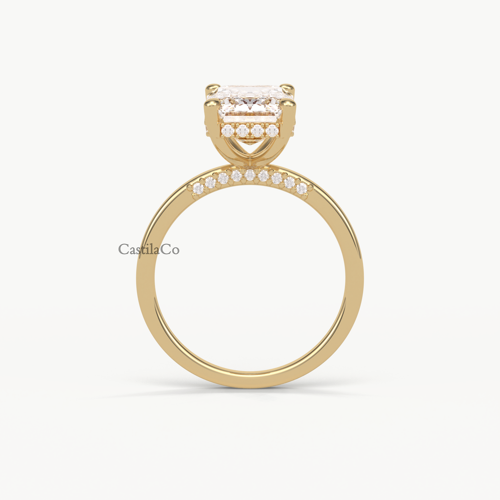 GIA Certified E/VVS2 4.03 CT Emerald Cut Lab Grown Diamond Engagement Ring