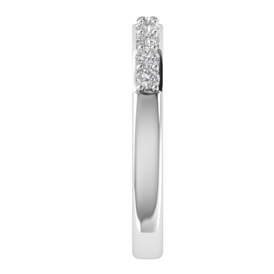 Half Eternity Round Cut Moissanite Wedding Band