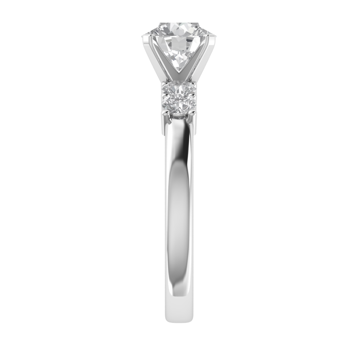 Five Stone Solitaire With Accent Moissanite Engagement Ring