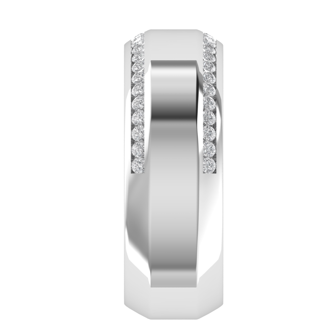 Half Eternity Channel Set Round Cut Moissanite Men's Band