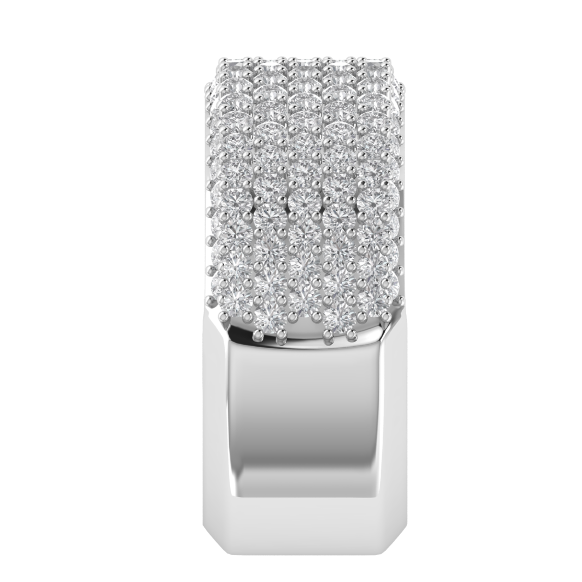 Lab Grown Diamond Half Eternity 14K White Gold Wedding Band