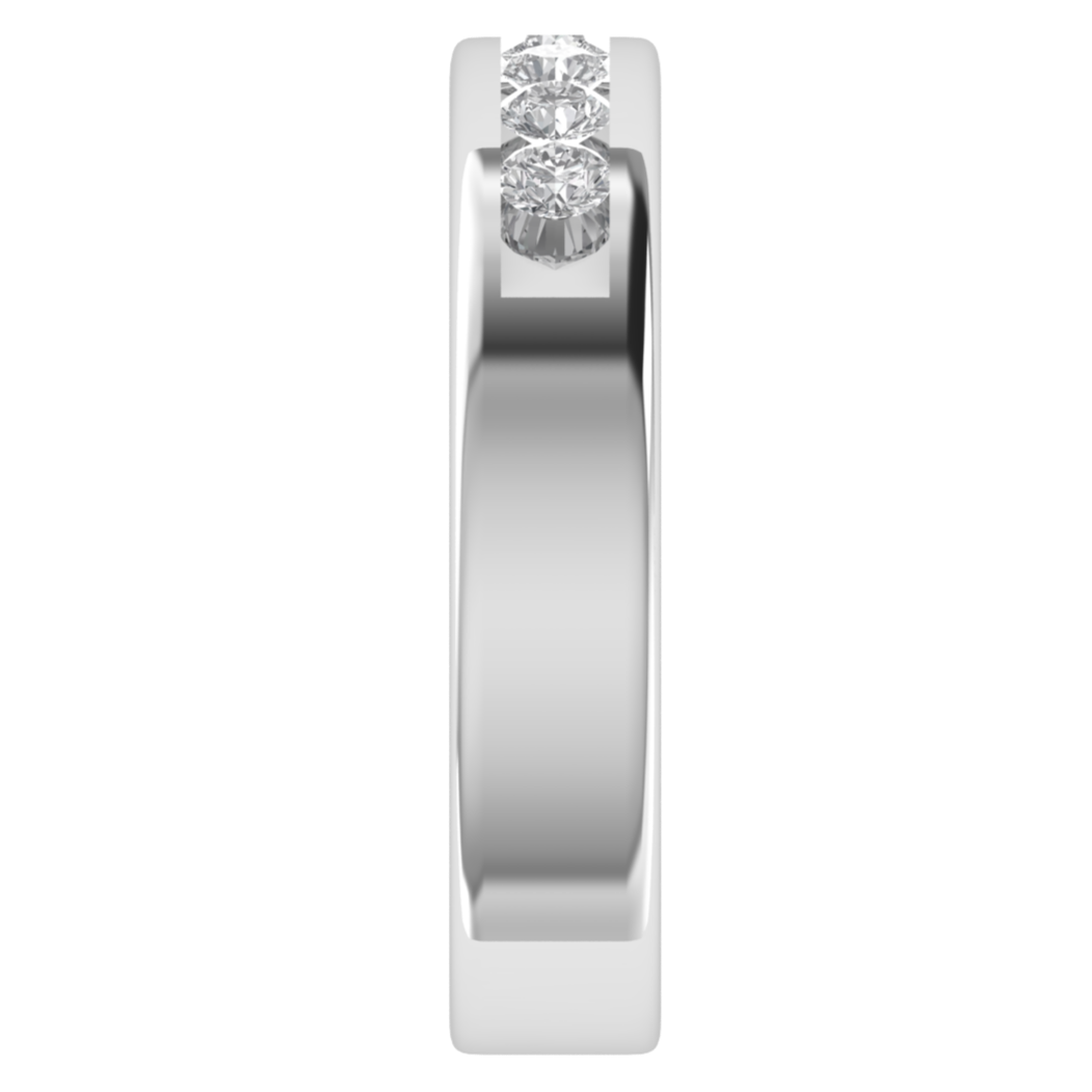 Seven Stone Channel Set Round Cut Moissanite Wedding Band