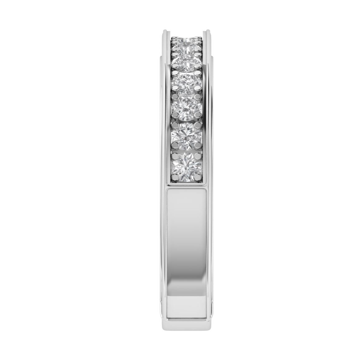 Half Eternity Channel Set Round Cut Moissanite Wedding Band