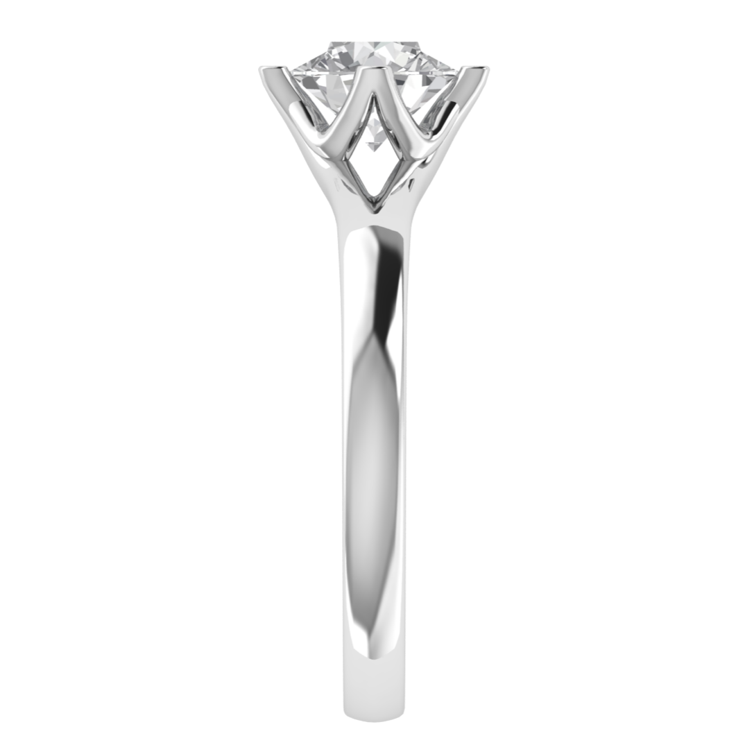 Solitaire Split Shank Round Cut Moissanite Engagement Ring