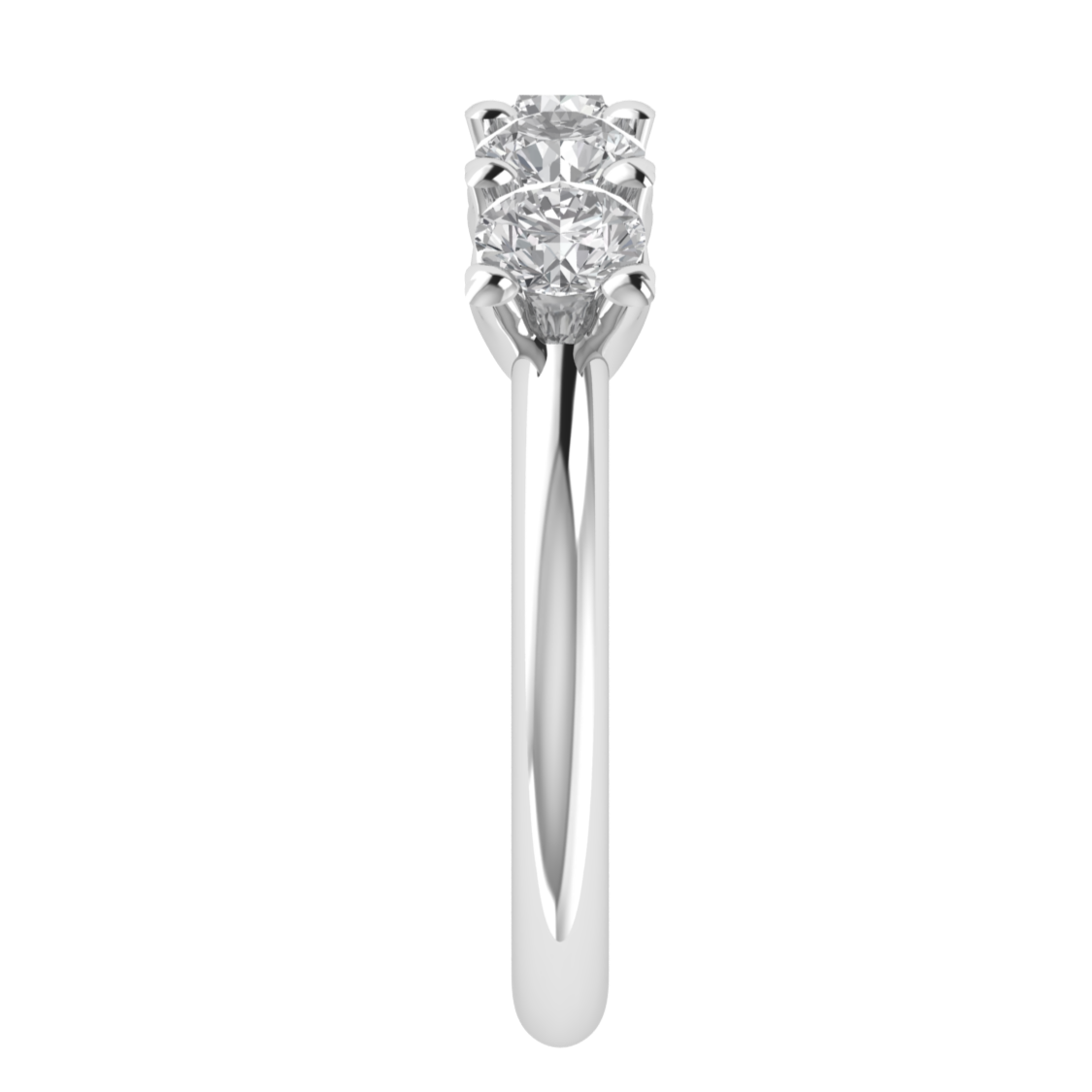 Lab Grown Diamond Five Stone 14K White Gold Wedding Ring