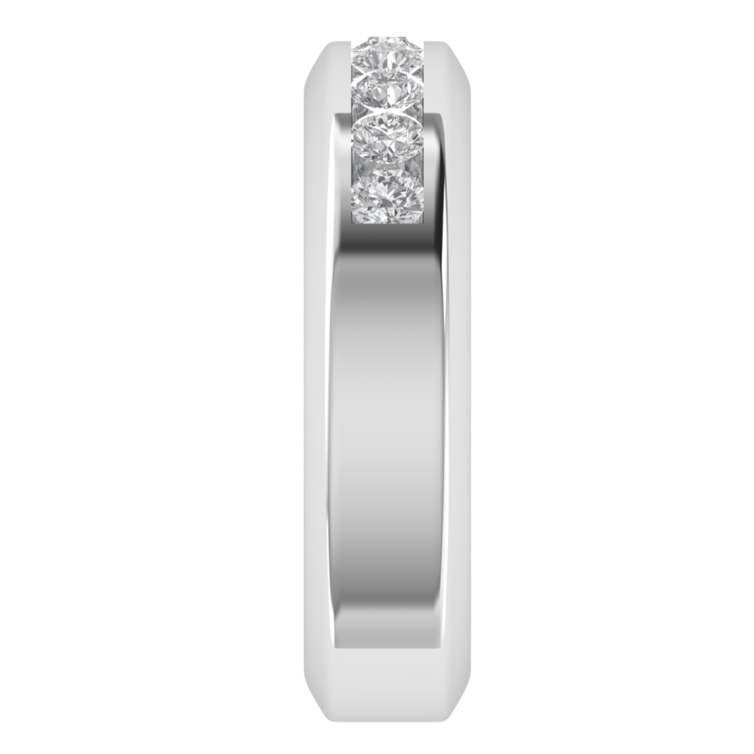 Half Eternity Lab Grown Diamond Channel Set 14K White Gold Wedding Band