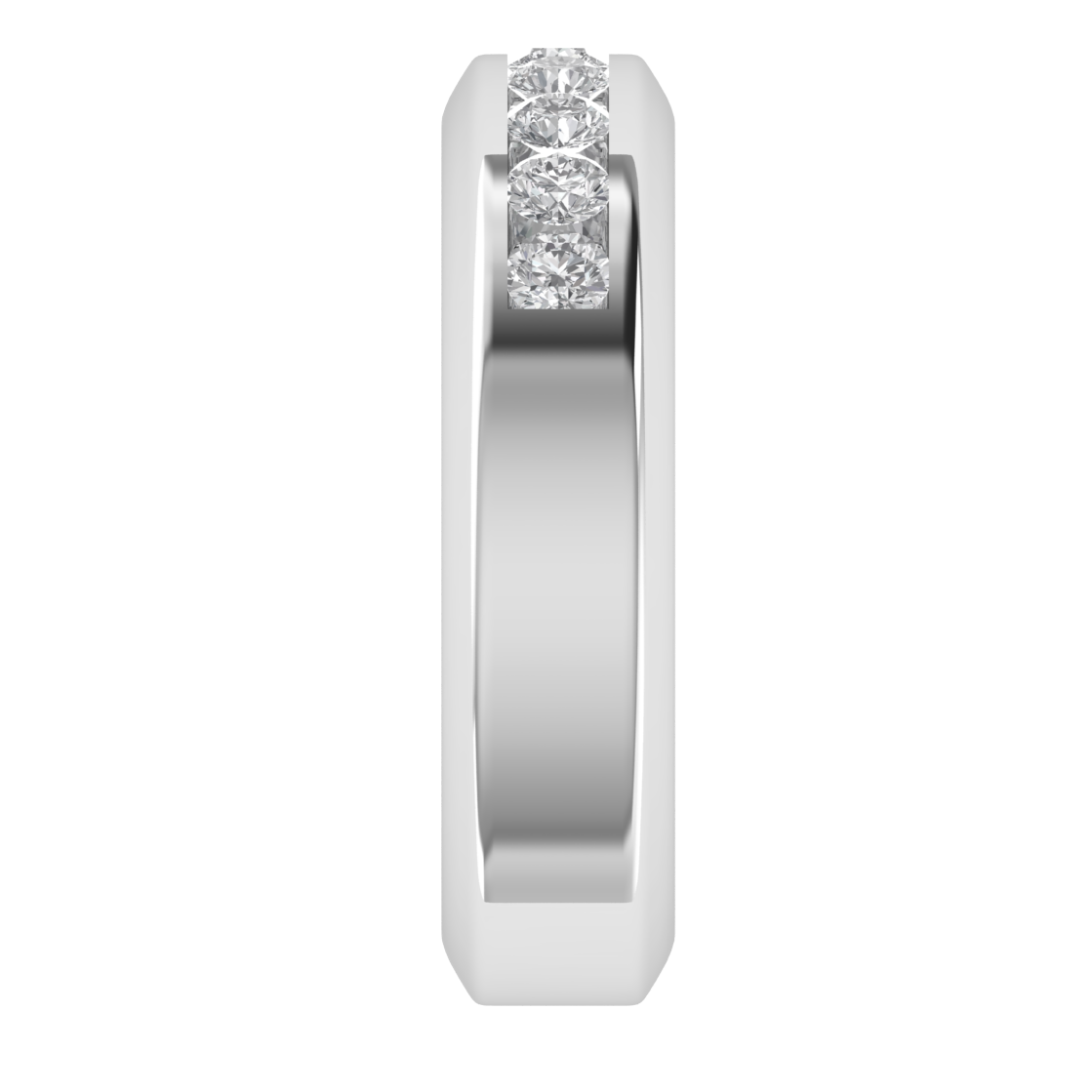 Half Eternity Channel Set Round Cut Moissanite Wedding Band