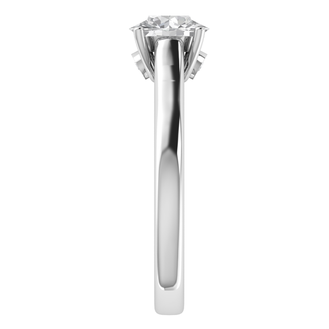 Solitaire Round Cut Moissanite Engagement Ring