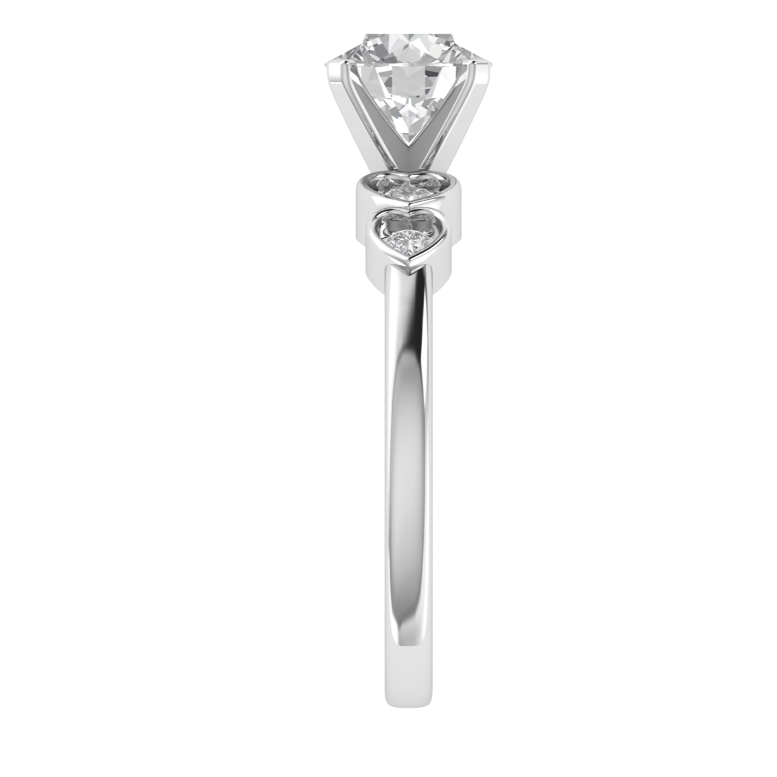 Round Moissanite Solitaire With Accent Moissanite Engagement Ring